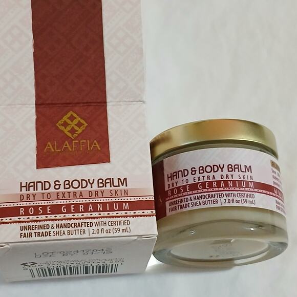Alaffia Hand and Body Balm ROSE GERANIUM 2 oz NIB Shea Butter - Picture 2 of 9